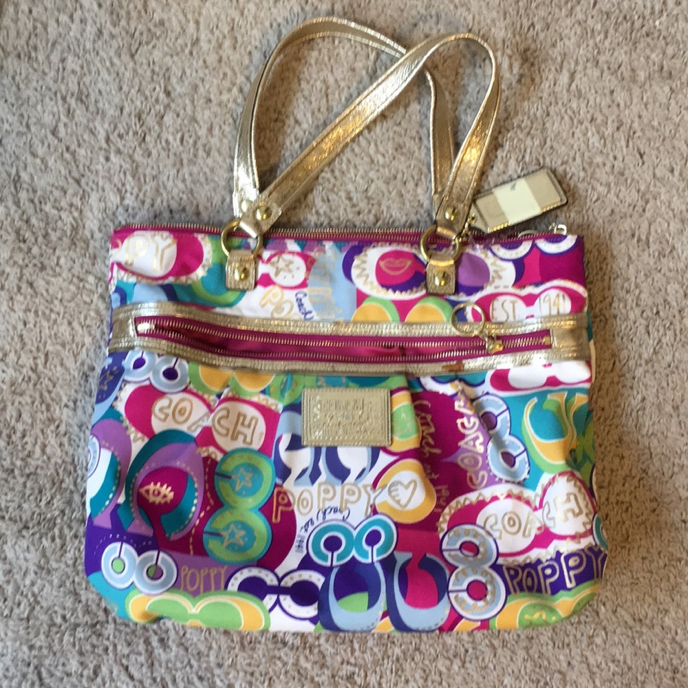 Coach Poppy Multi-Colored Purse